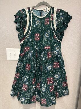Sea New York Robina Flutter Sleeve Floral Mini Dress Cottagecore Prairie